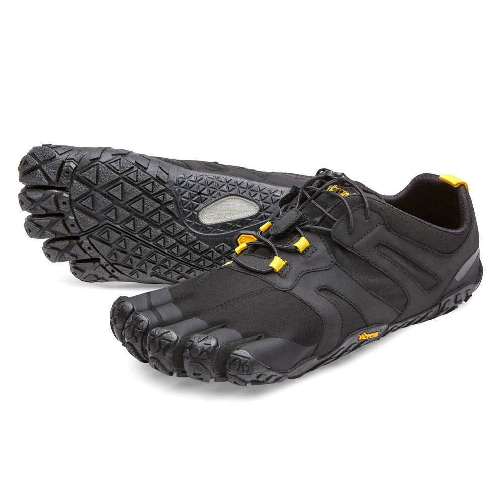 Vibram Five Fingers Mens V-Trail 2.0 - Running Shoes Black/Yellow - ODR571306